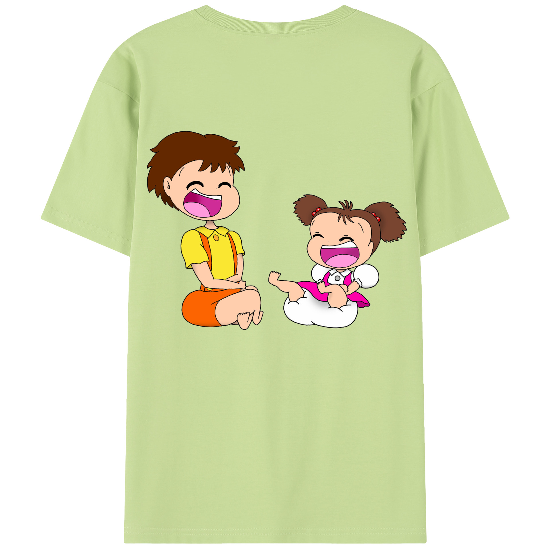 （画像用） となりのトトロ 草壁メイ 草壁サツキ My Neighbor Totoro Satsuki Kusakabe Mei Kusakabe 綿100％半袖Tシャツ（背面プリント）